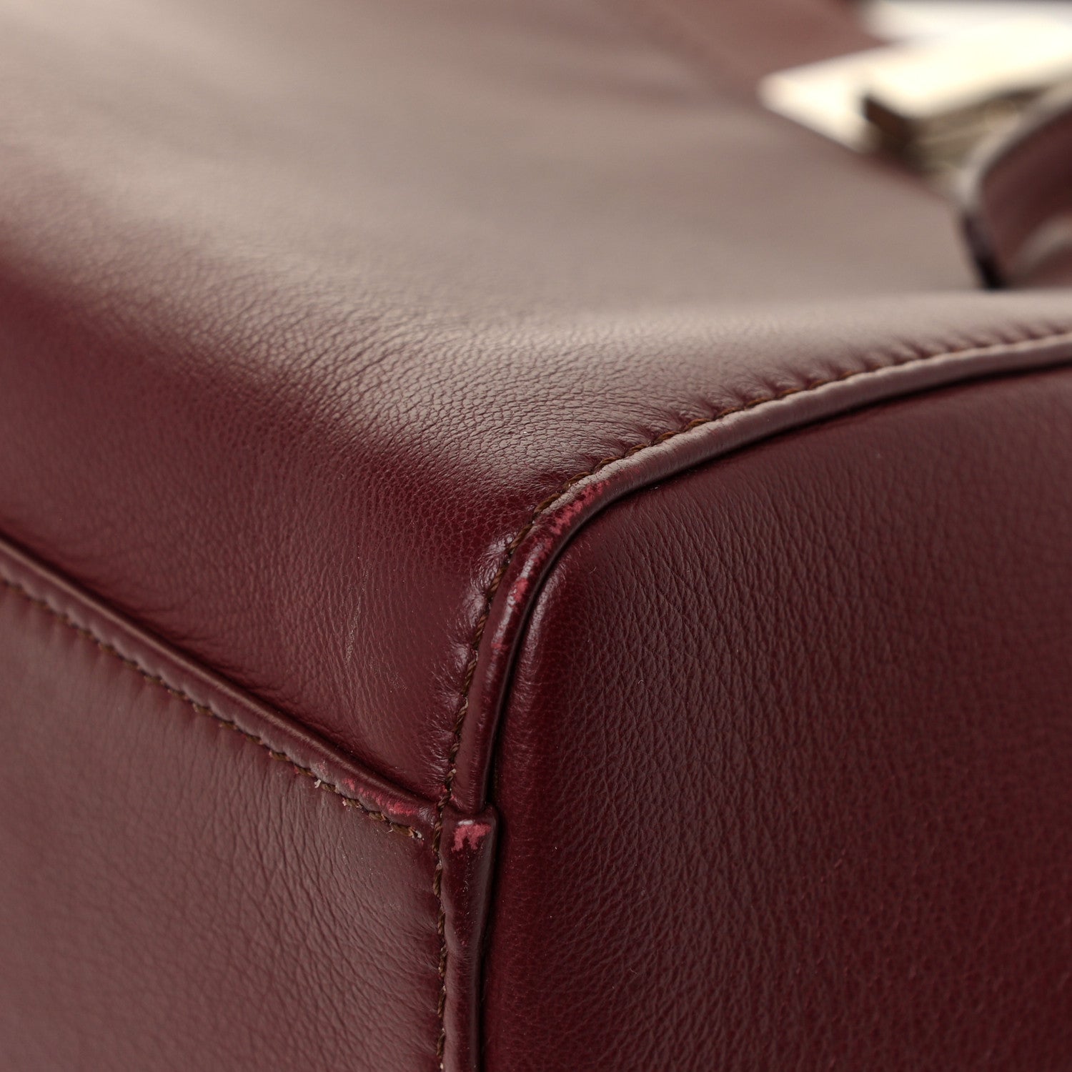 Fendi Nappa Mini Peekaboo Iconic Satchel Bordeaux 14 of 19