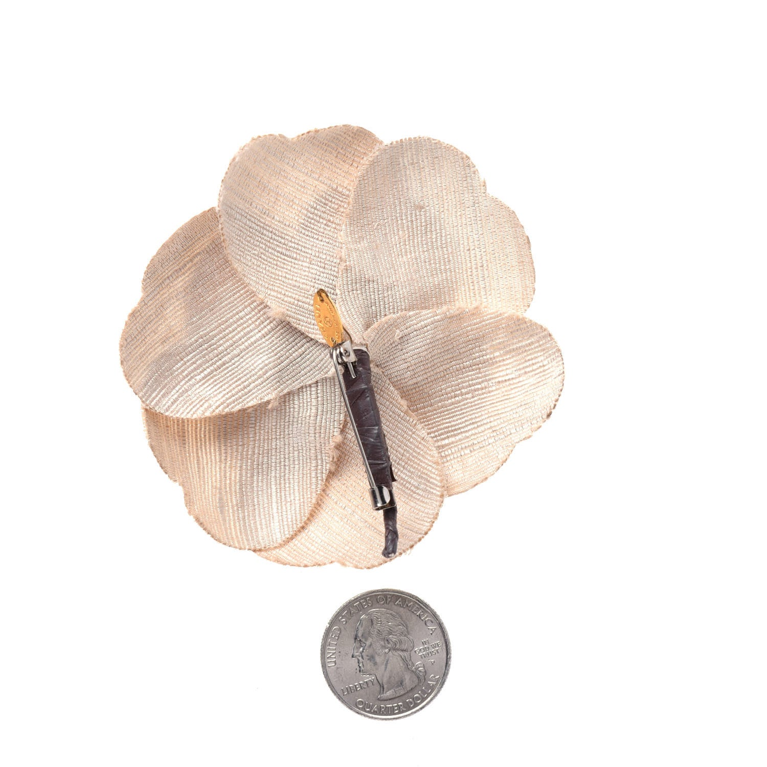 Chanel Canvas Camellia Brooch Beige 2 of 5