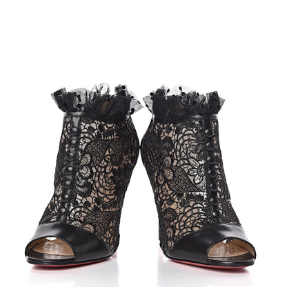 Christian Louboutin Lace Kid Henrietta 100 Booties 38 Black 6 of 11