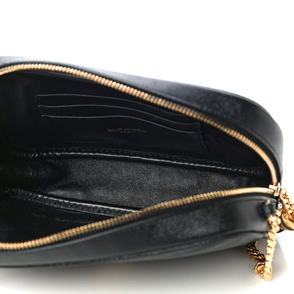 Saint Laurent Grain De Poudre Matelasse Monogram Mini Lou Camera Bag Black 5 of 10