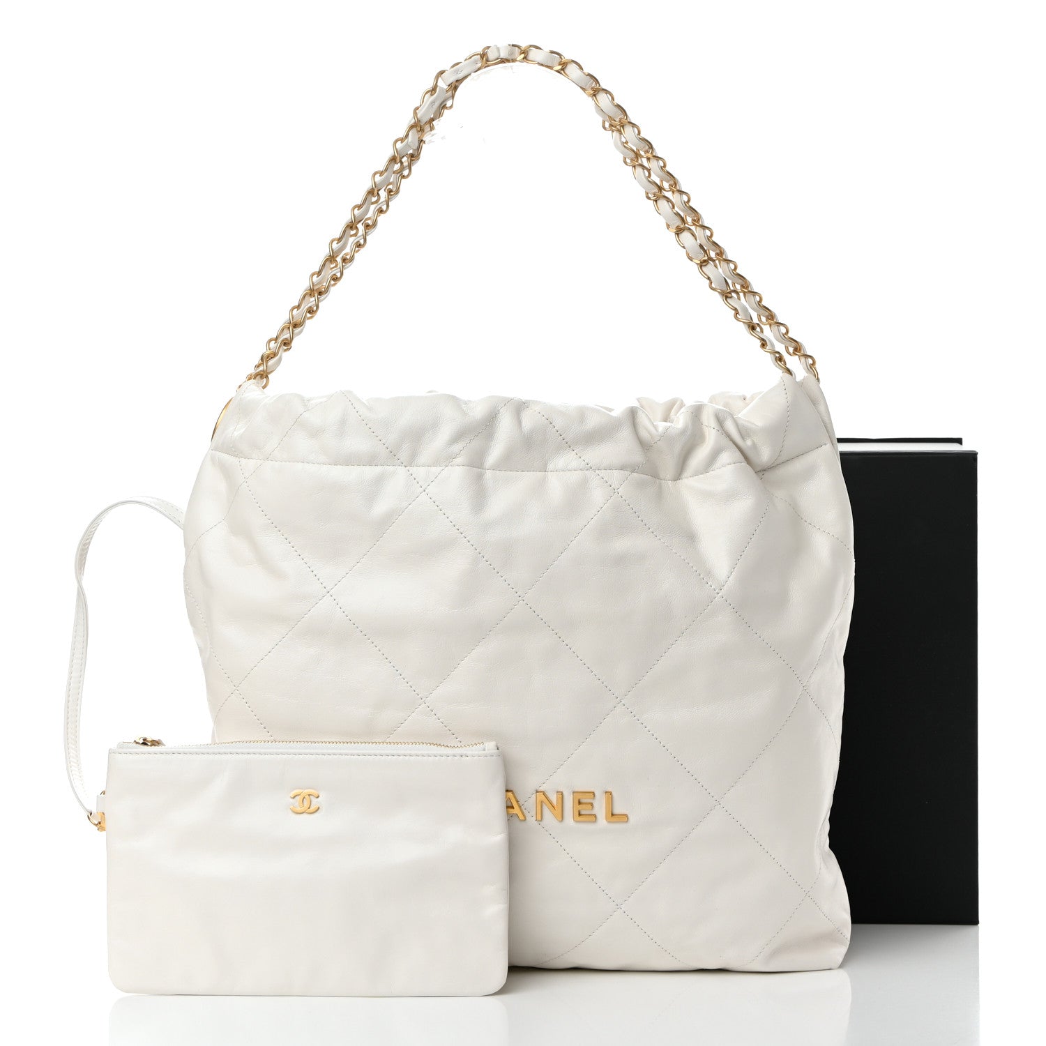 Chanel Shiny Calfskin Quilted Chanel 22 White 12 of 12