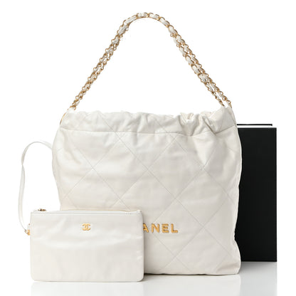 Chanel Shiny Calfskin Quilted Chanel 22 White 12 of 12
