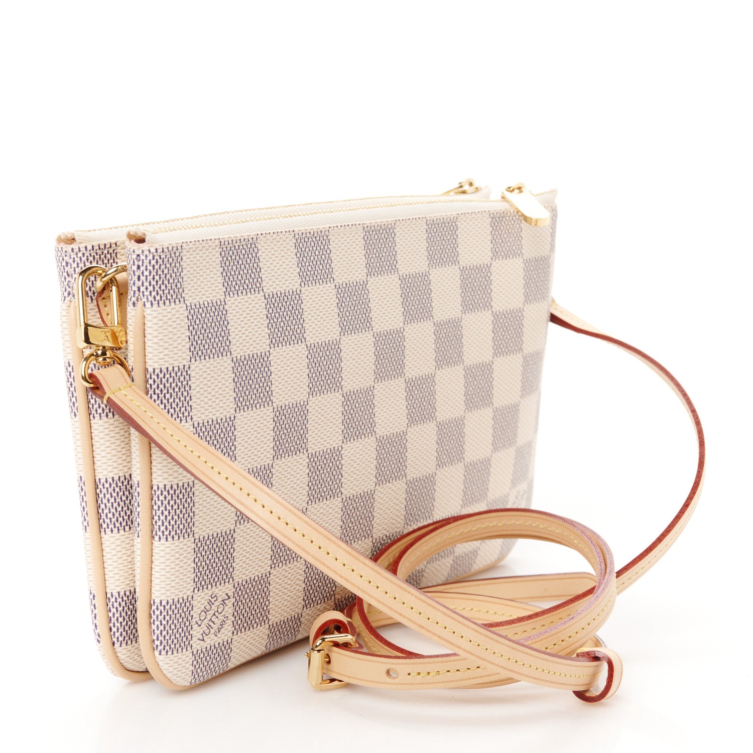 Louis Vuitton Damier Azur Double Zip Pochette 3 of 11