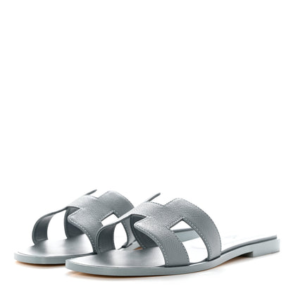 Hermes Epsom Oran Sandals 37 Gris Antarctique 3 of 11