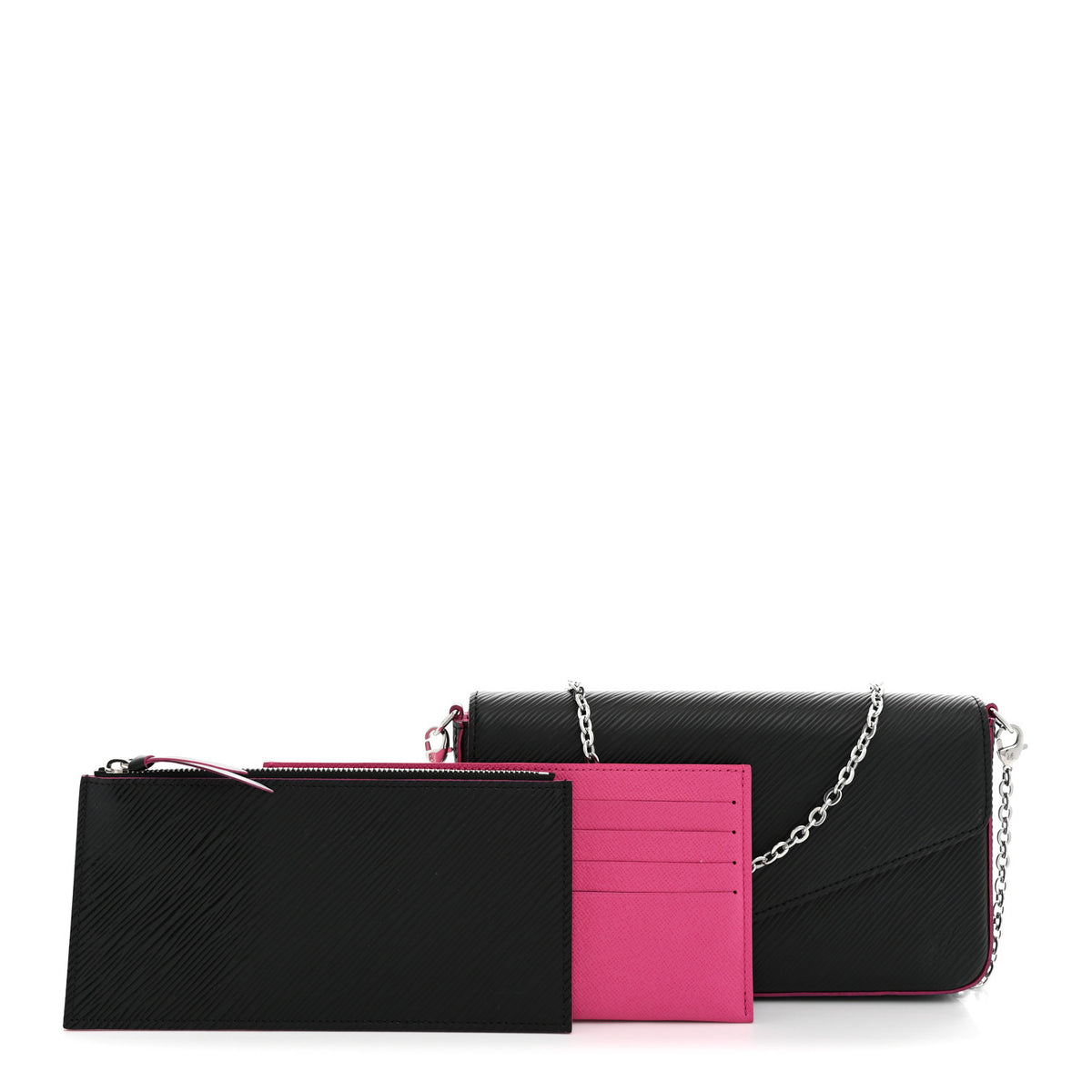 Epi Pochette Felicie Black Hot Pink