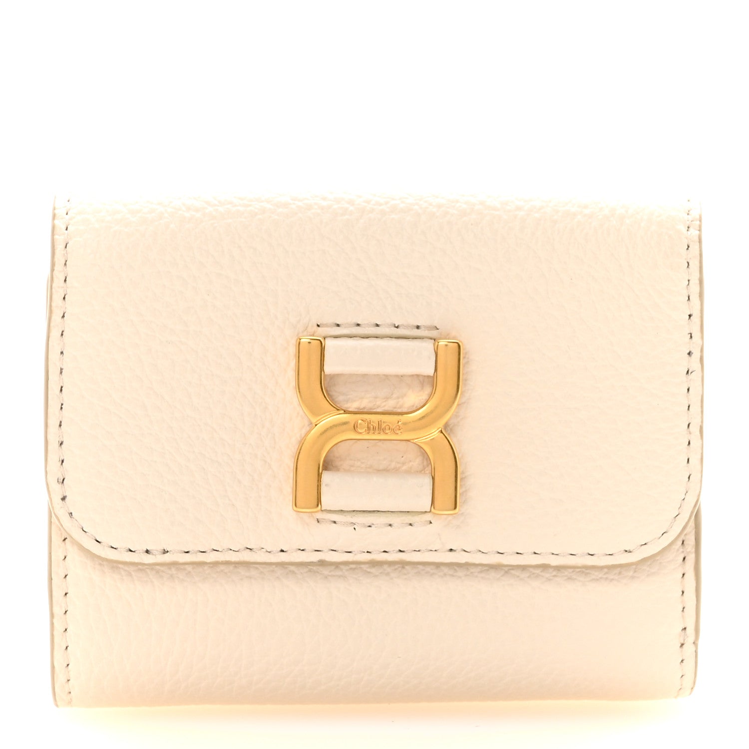 Chloe Grained Calfskin Marcie Small Compact Wallet White 1 of 8