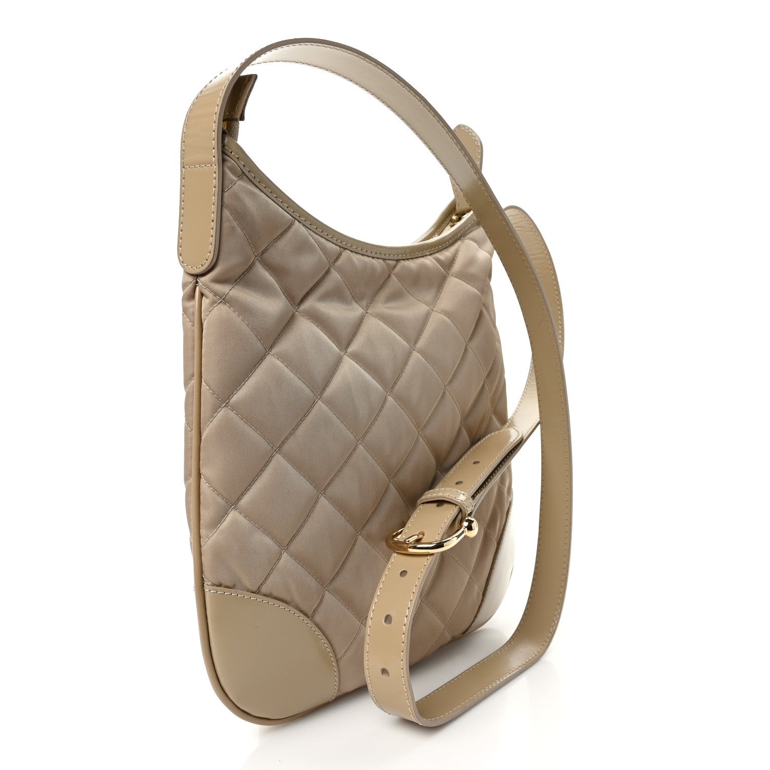 Burberry Patent Nylon Quilted Hoxton Bag Beige 3 of 9