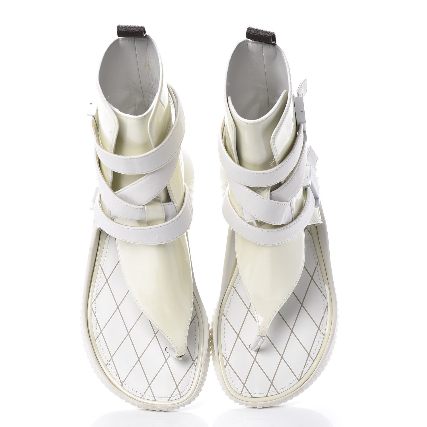Louis Vuitton Patent Monogram LV Bahia Brazil Sandal 38 White 5 of 11