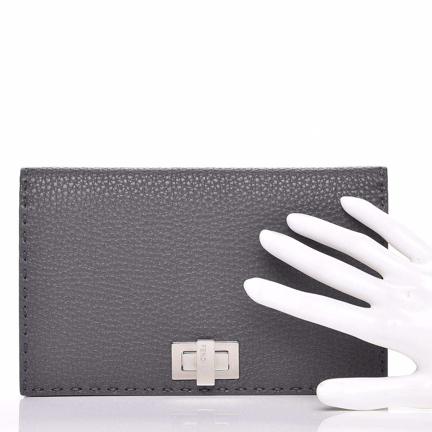 Cuoio Romano Selleria Mini Peekaboo Clutch Wallet Asfalto