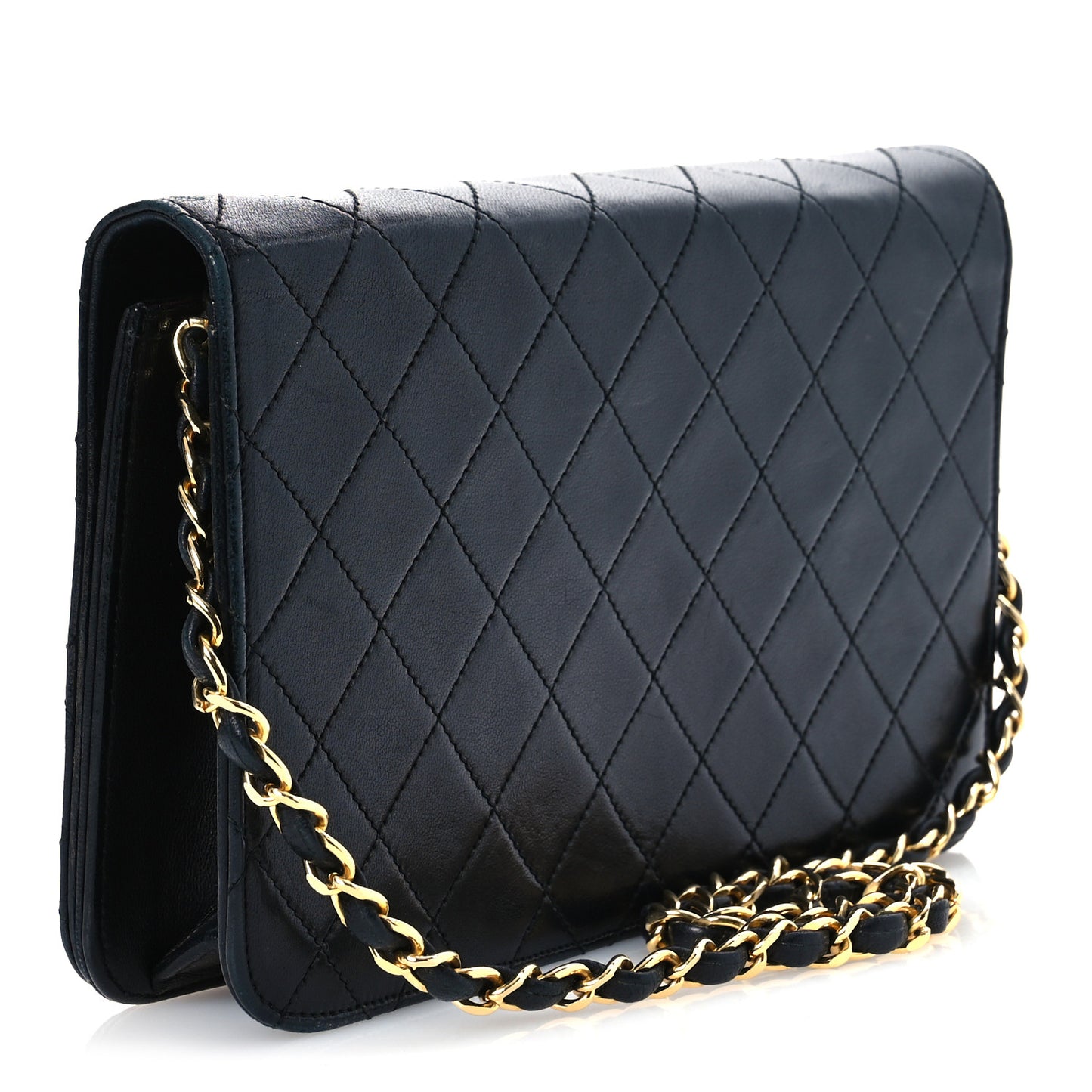 Lambskin Quilted Small Single Flap Bag Black