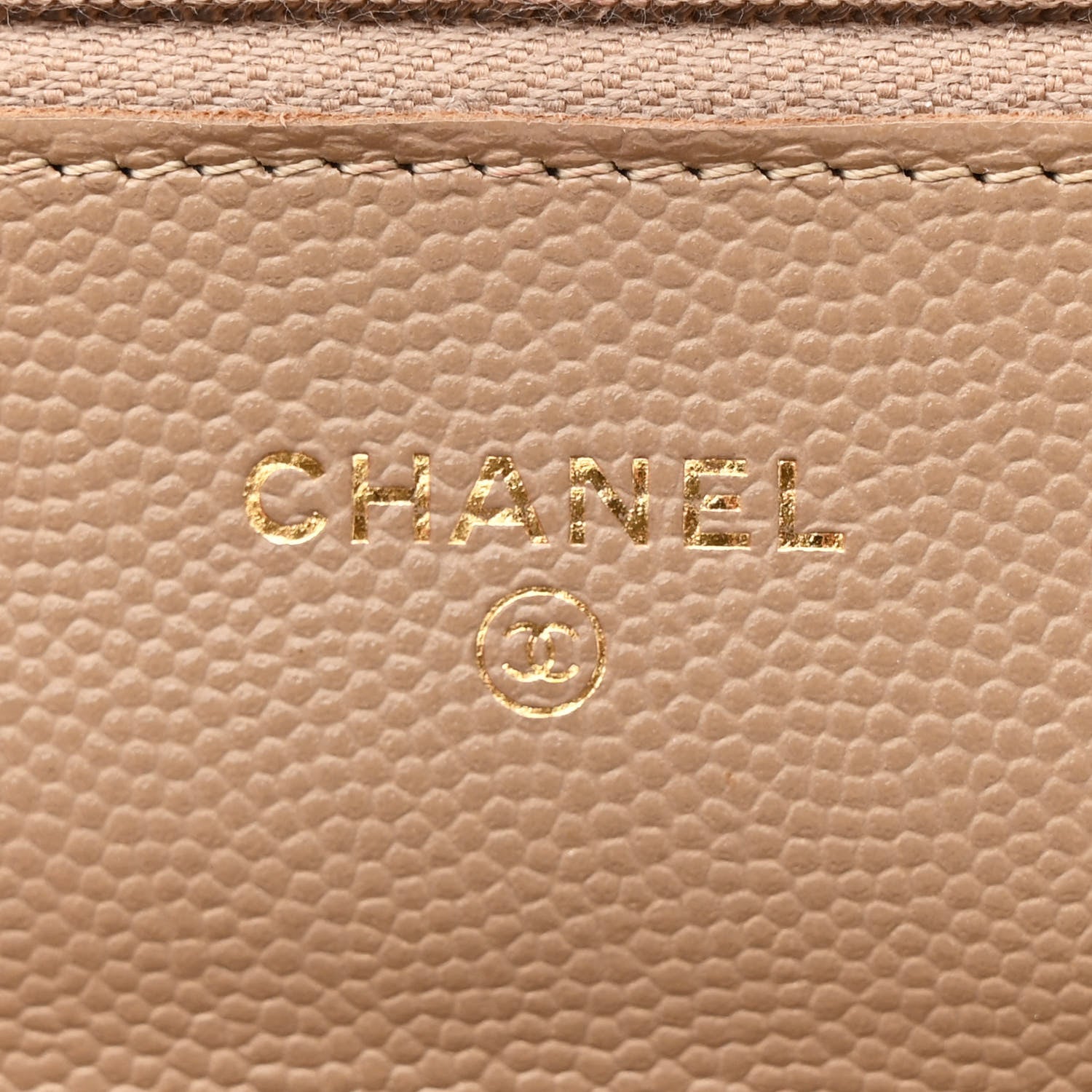 Chanel Caviar Quilted Wallet on Chain WOC Dark Beige 6 of 12