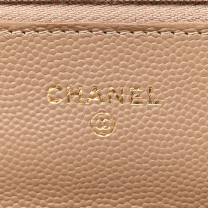 Chanel Caviar Quilted Wallet on Chain WOC Dark Beige 6 of 12