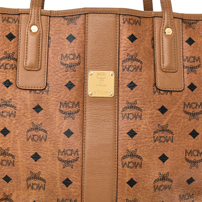 MCM Visetos Medium Liz Reversible Shopper Tote Cognac 11 of 16