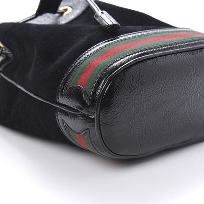 Gucci Suede Patent Web Small Ophidia Bucket Bag Black 6 of 10