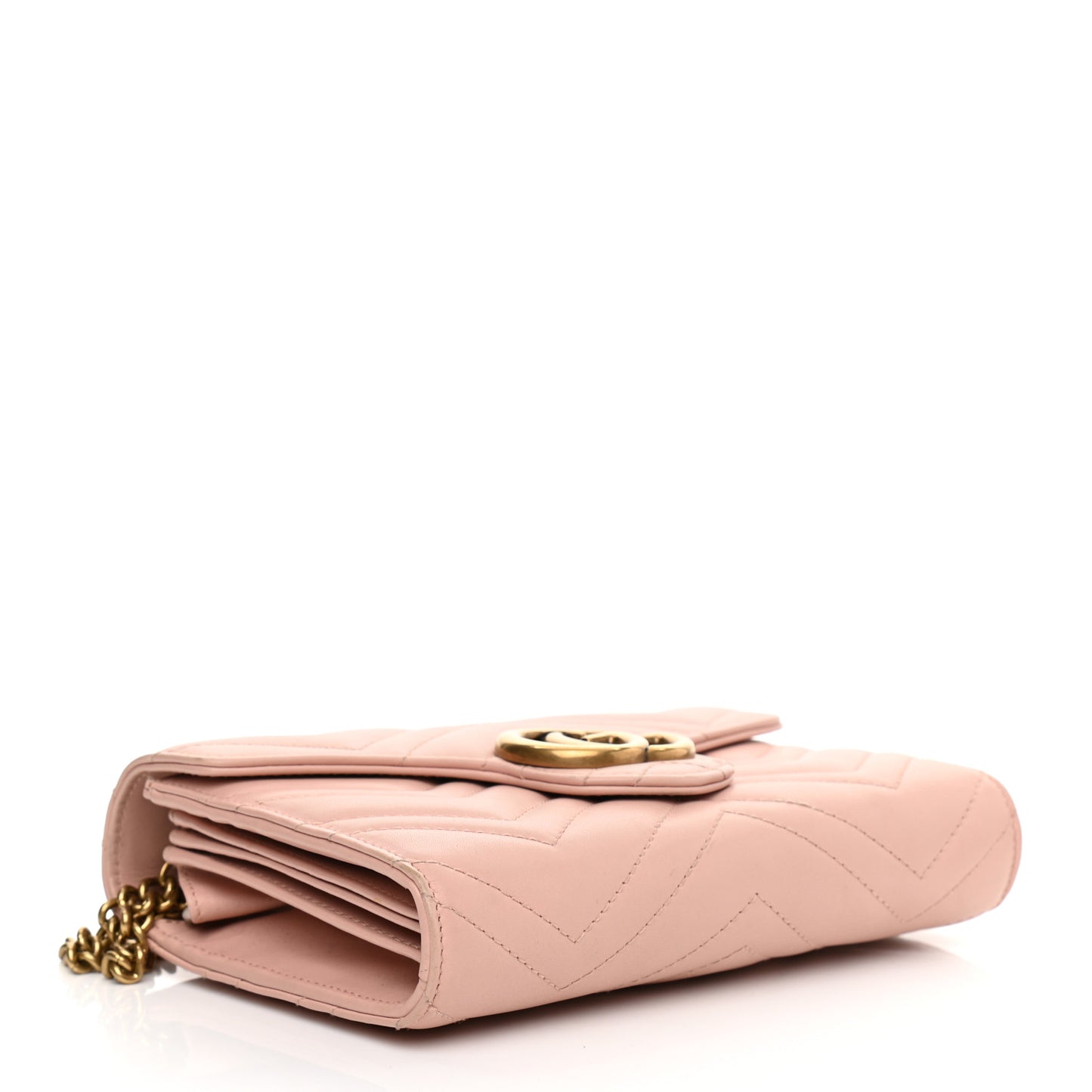 Calfskin Matelasse GG Marmont Chain Wallet Perfect Pink
