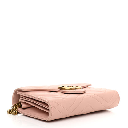 Gucci Calfskin Matelasse GG Marmont Chain Wallet Perfect Pink 4 of 10
