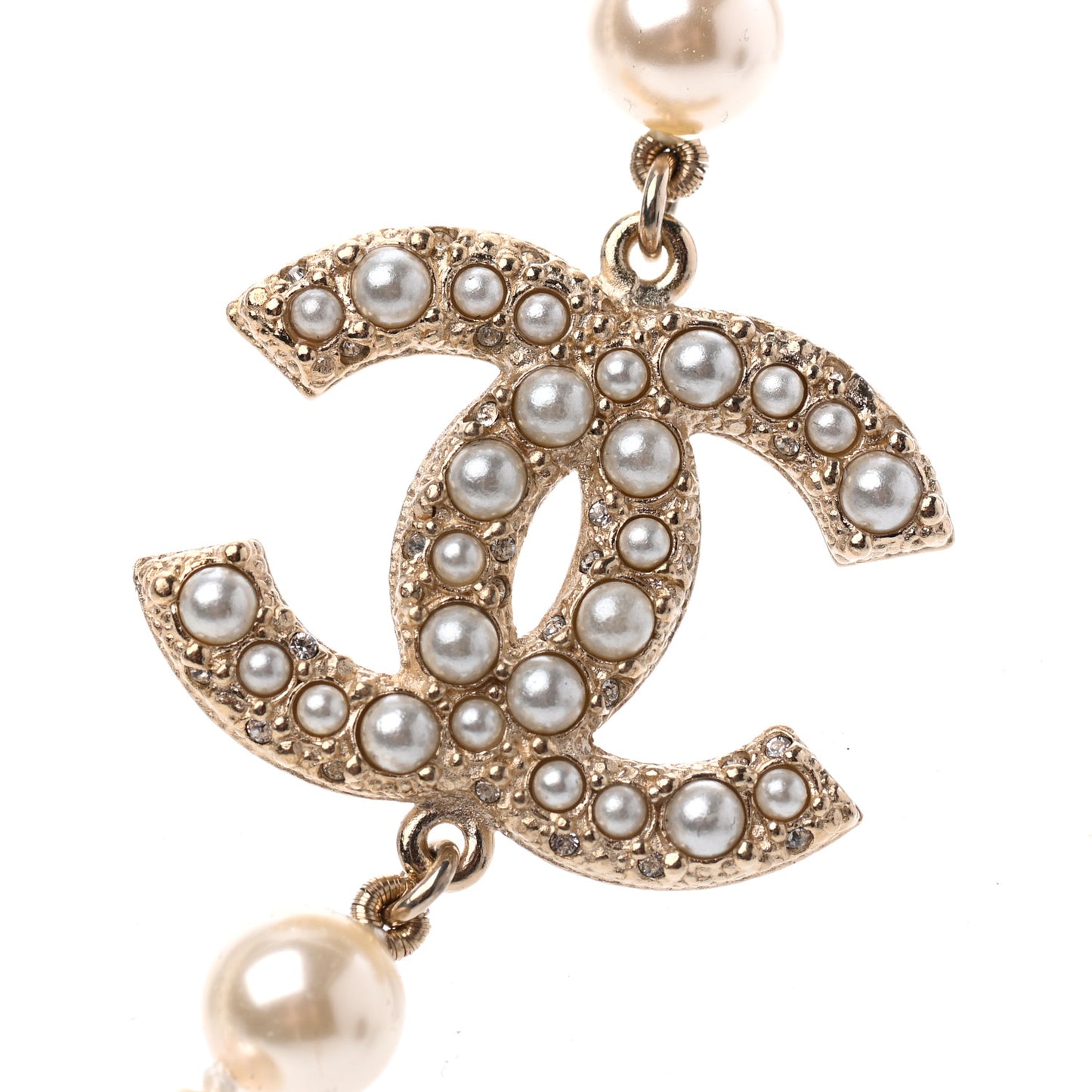 Pearl CC 100th Anniversary Necklace Light Gold