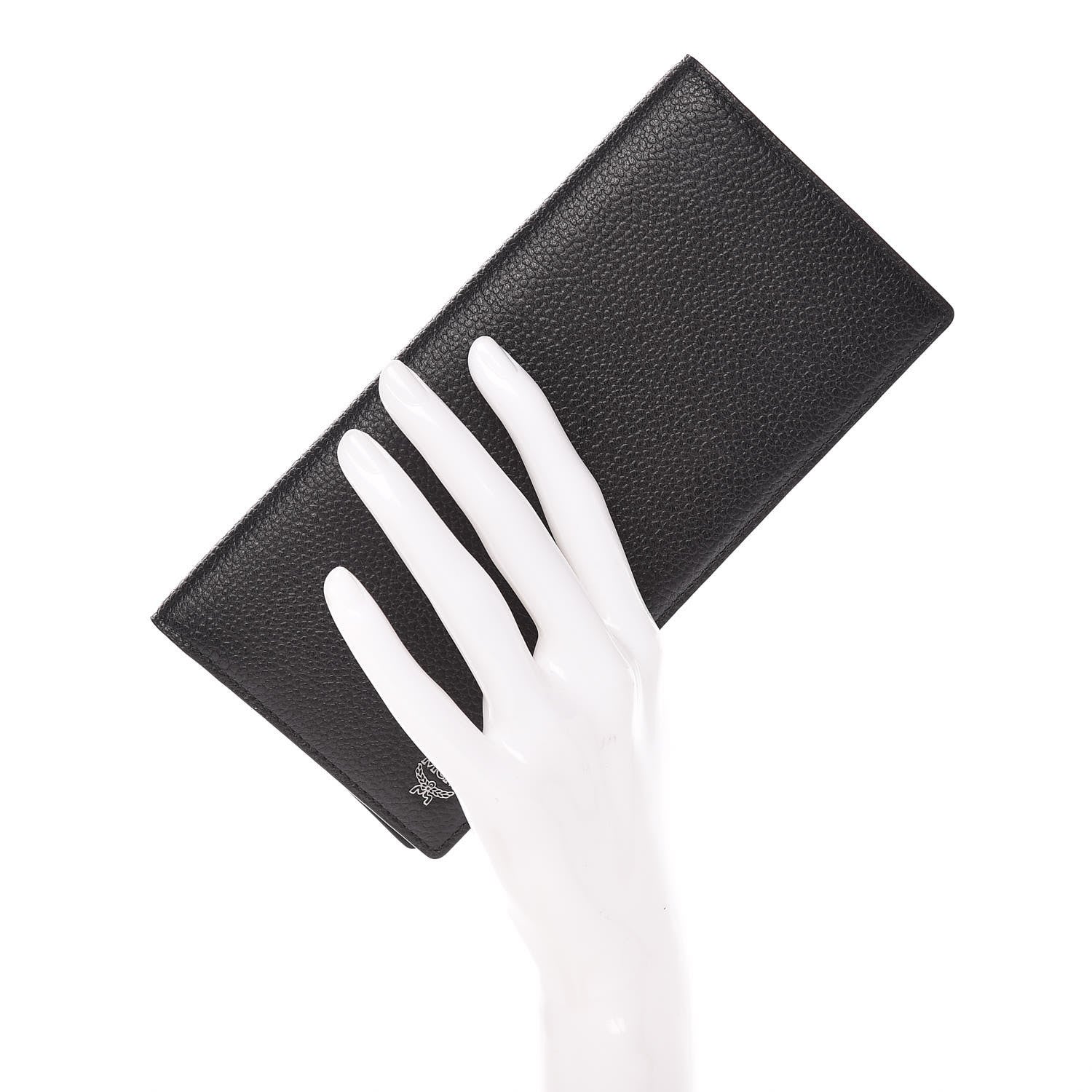 MCM Calfskin Bifold Long Wallet Black 2 of 9