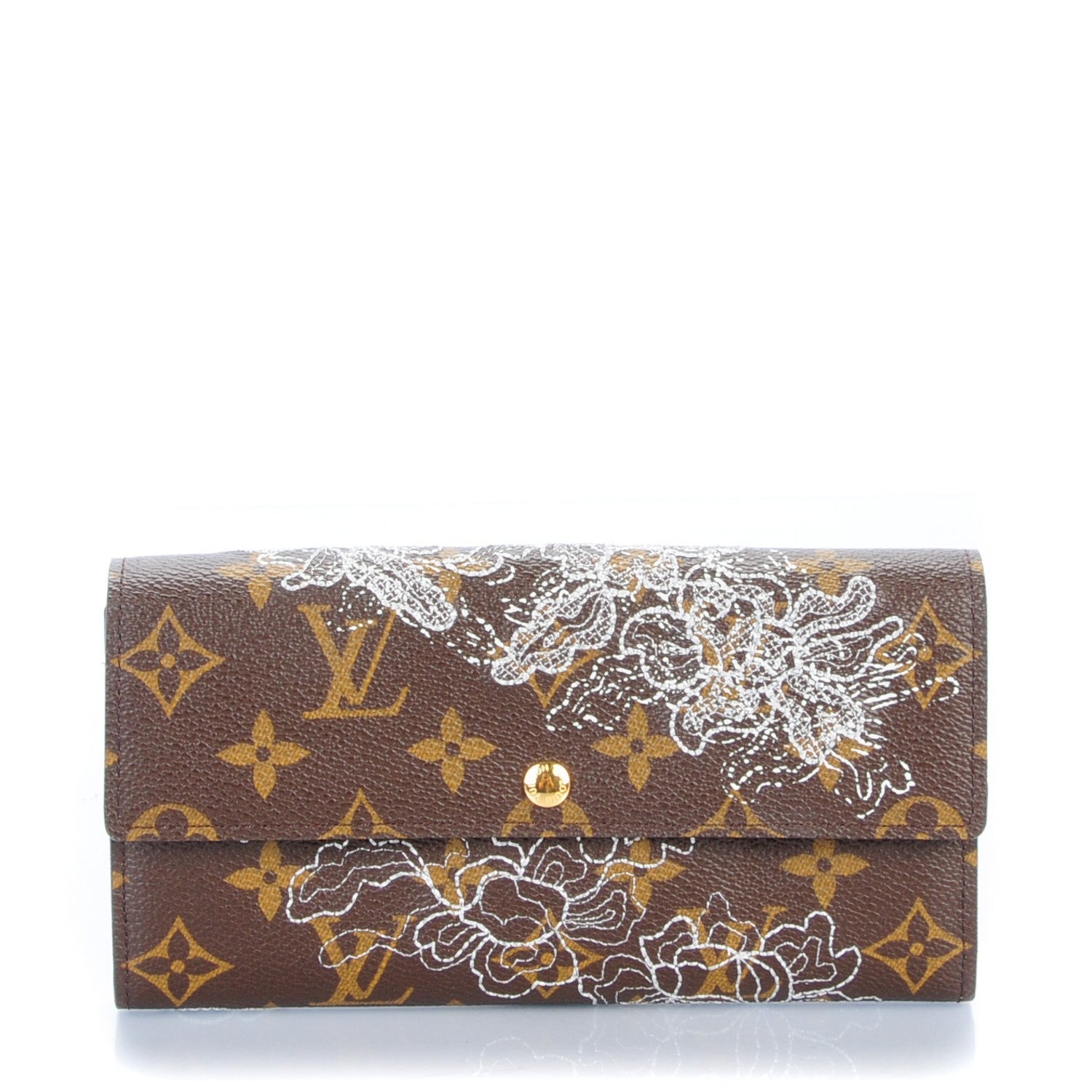 Louis Vuitton Monogram Dentelle Sarah Wallet Silver 1 of 7
