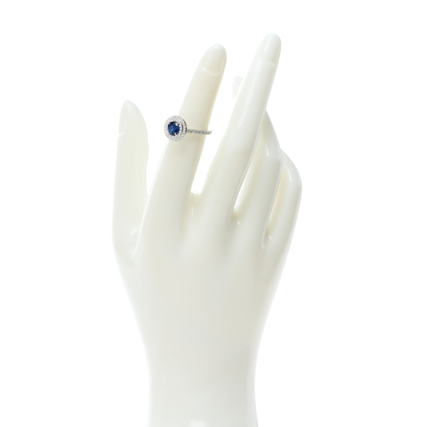 Platinum Diamond Blue Sapphire Soleste Ring 47 4