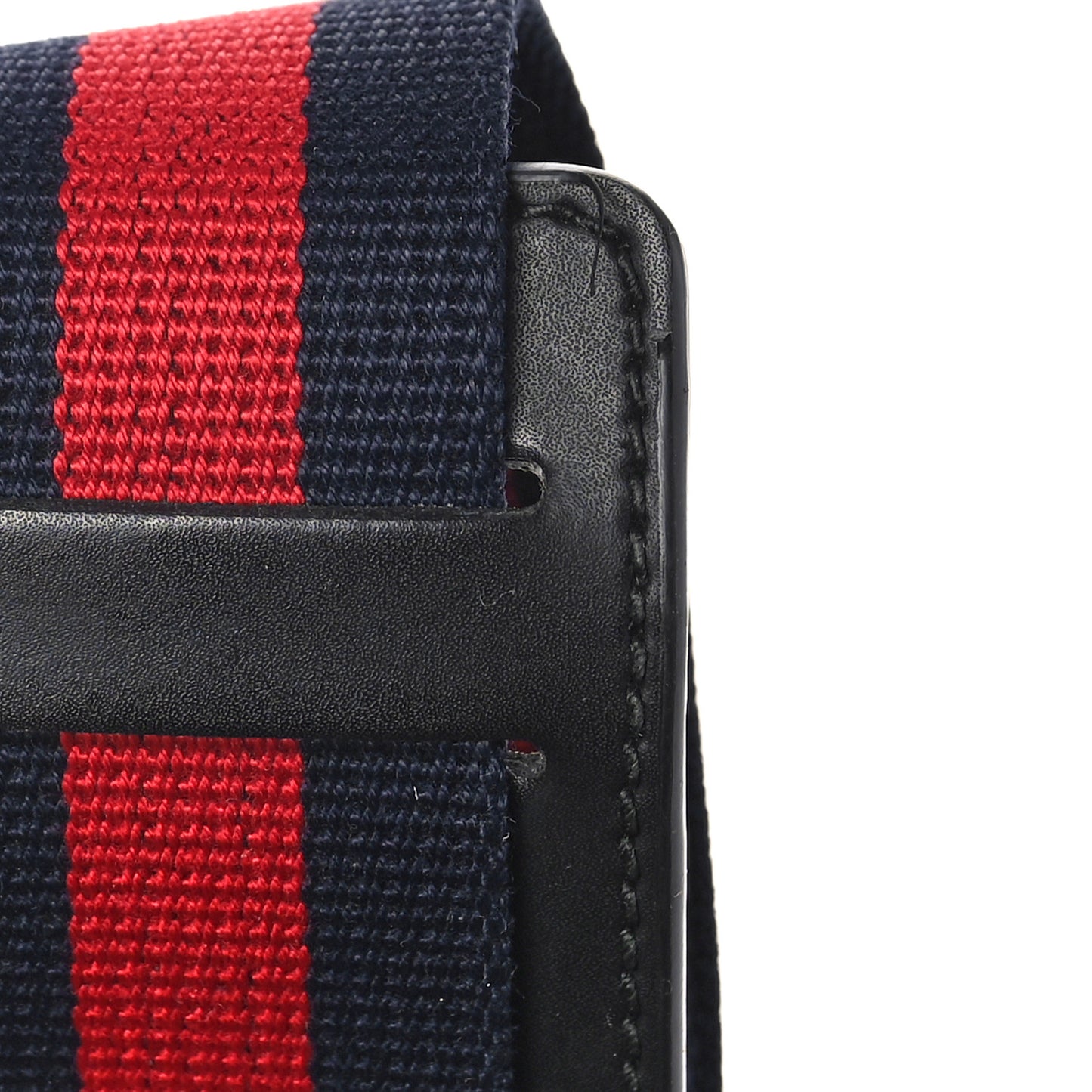 GG Supreme Monogram Web Small Flat Messenger Bag Black Grey