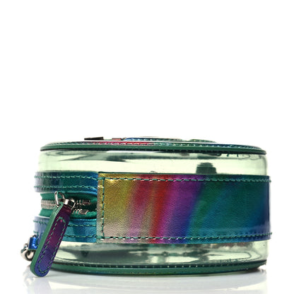 Chanel PVC Calfskin Lambskin Quilted Round Filigree Clutch With Chain Green 4 of 10