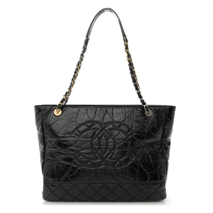 Chanel Shiny Aged Calfskin Quilted Small Shopping Bag Black 1 of 11