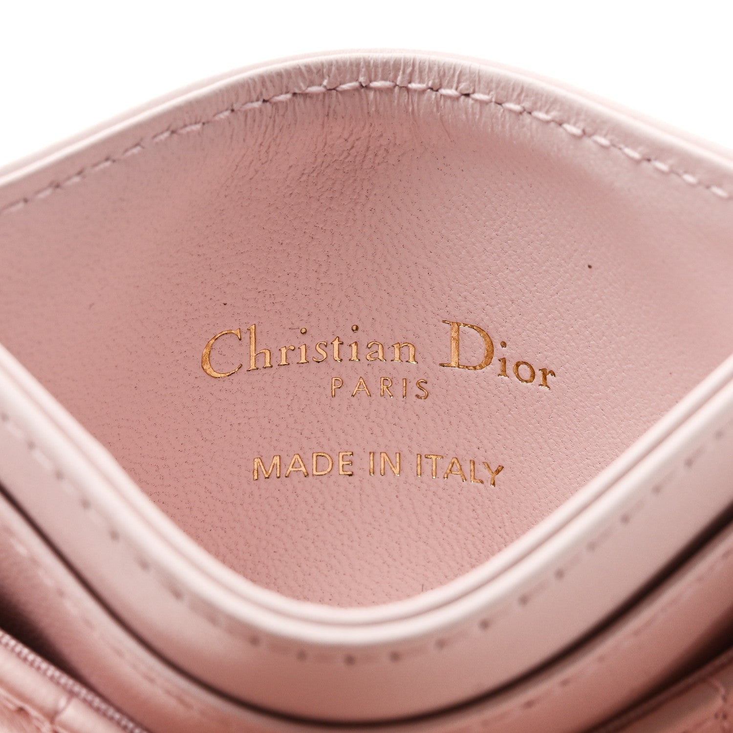 Christian Dior Lambskin Pearl Cannage Dioramour Jolie Freesia Card Holder Rose des Vents 6 of 7