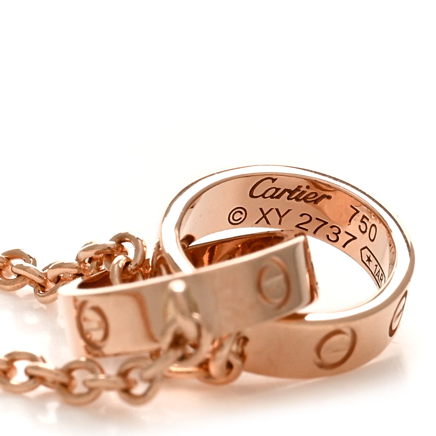 18K Pink Gold Interlocking LOVE Necklace