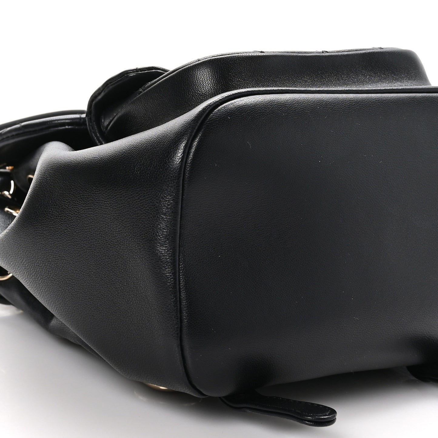 Lambskin Quilted Small Duma Drawstring Backpack Black