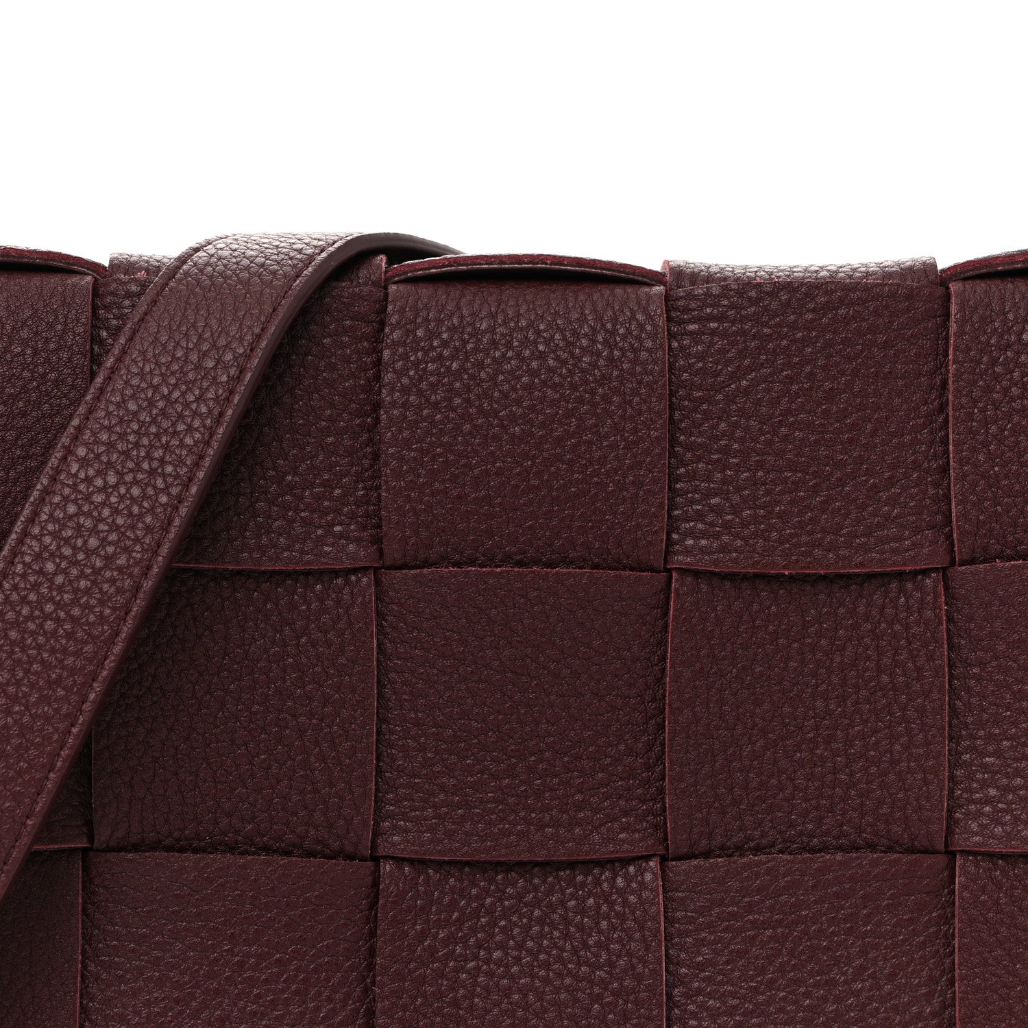 Bottega Veneta Grained Calfskin Maxi Intrecciato Cassette Crossbody Bag Bordeaux 8 of 10