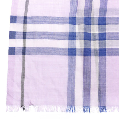Burberry Wool Silk Gauze Giant Check Lightweight Scarf Pale Orchid 4 of 8