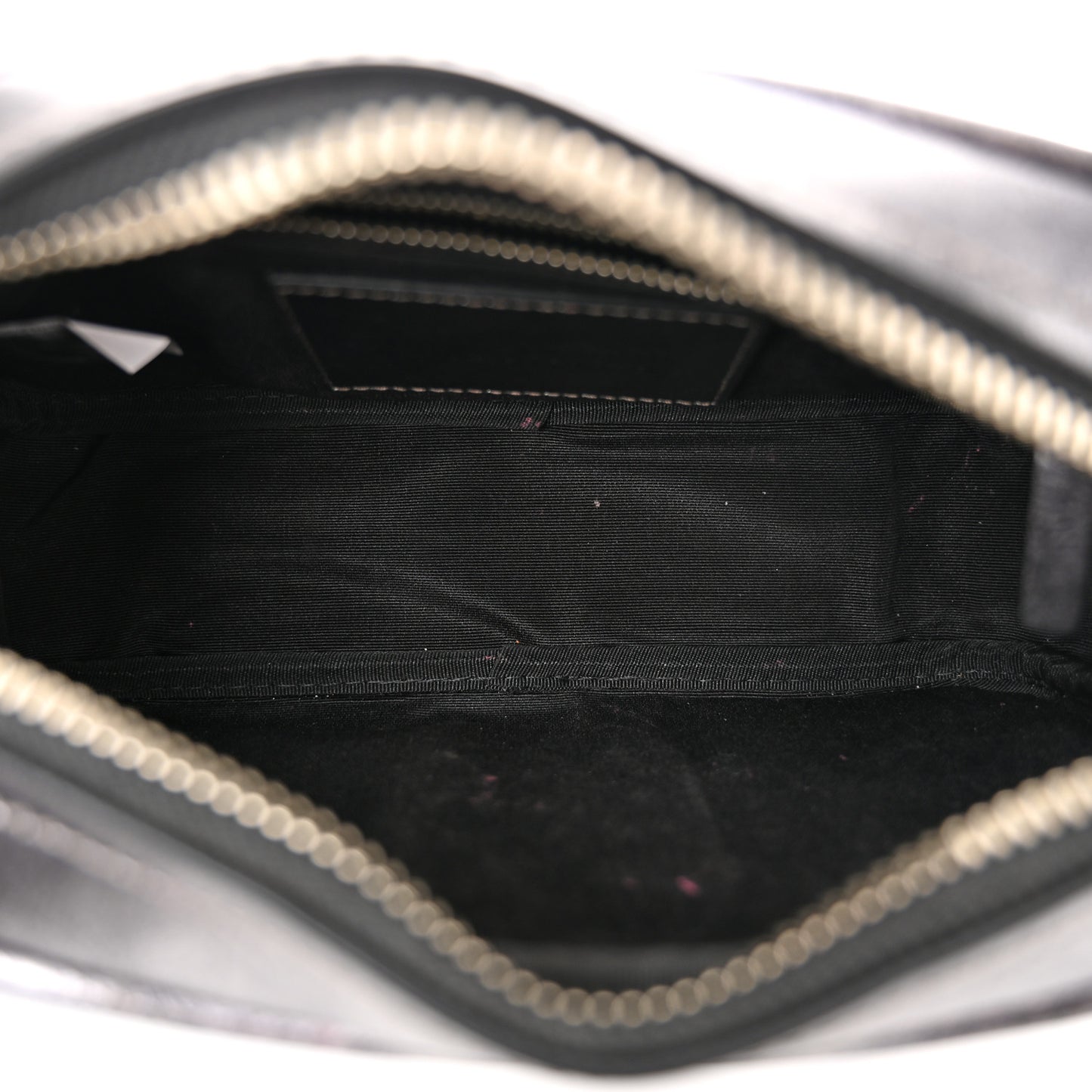 Calfskin Metallic Snapshot Camera Bag Grey