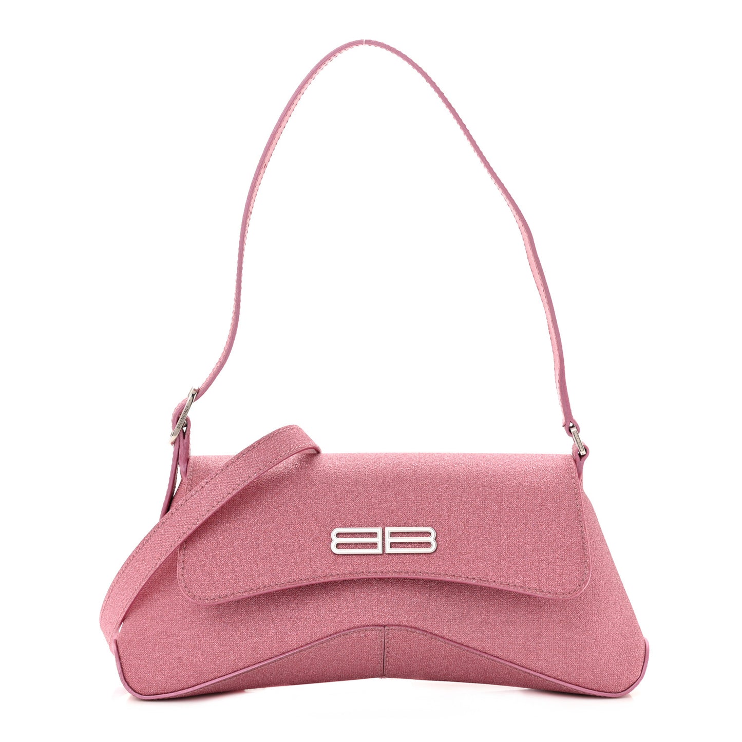 Sparkling Fabric Small XX Flap Stretch Bag Sweet Pink