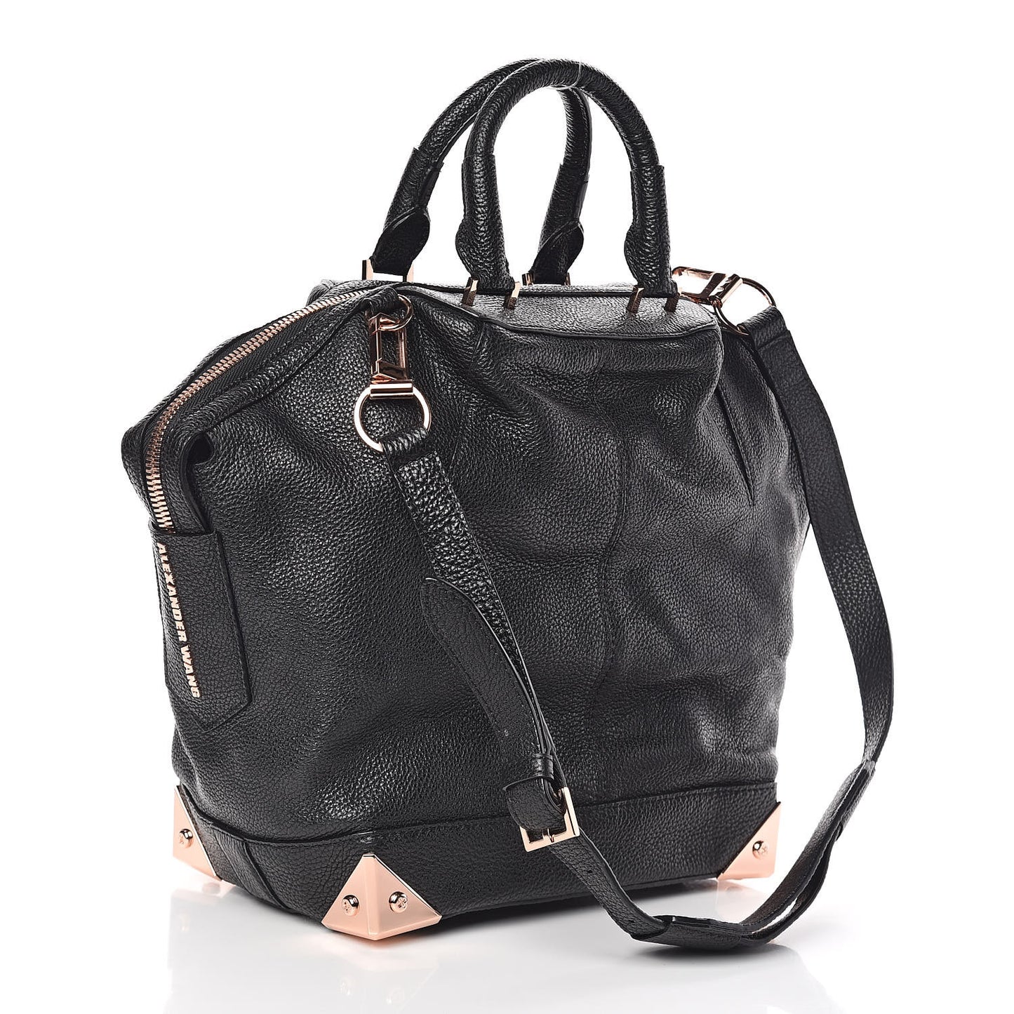 Pebbled Calfskin Small Emile Soft Black Rose Gold Hardware
