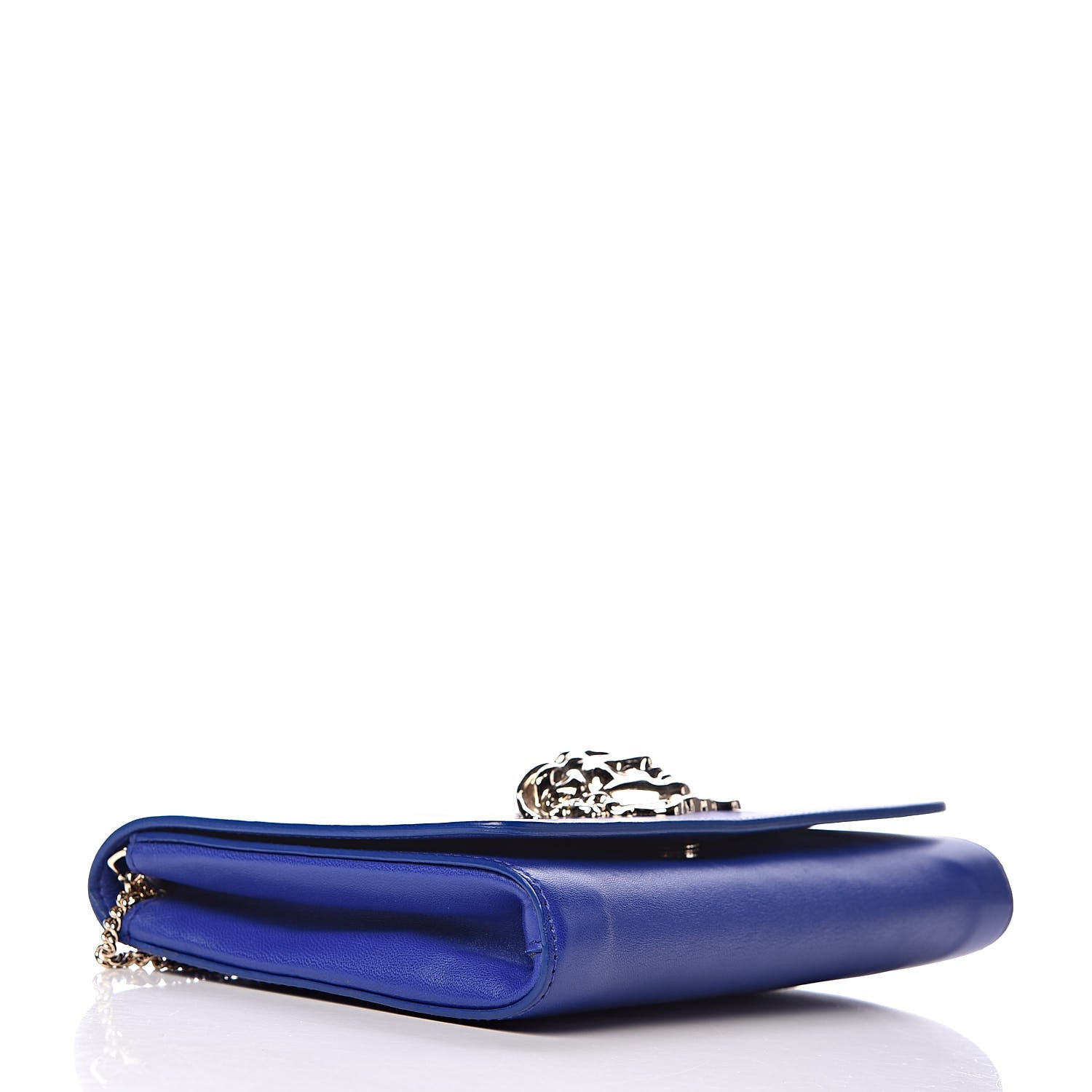 Versace Lambskin Palazzo Chain Evening Bag Blue 4 of 12