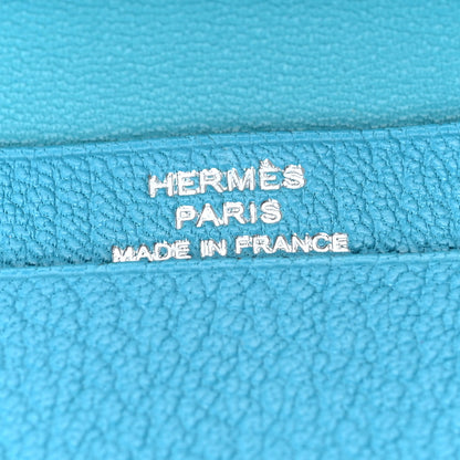 Hermes Chevre Mysore Mini Bearn Wallet Bleu Azteque 7 of 9