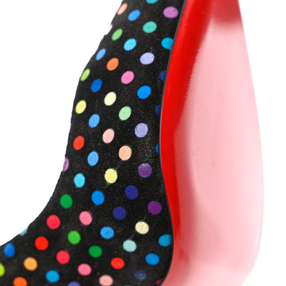 Christian Louboutin Suede Polka Dot Hot Chick 100 Pumps 41 Black Multicolor 9 of 9