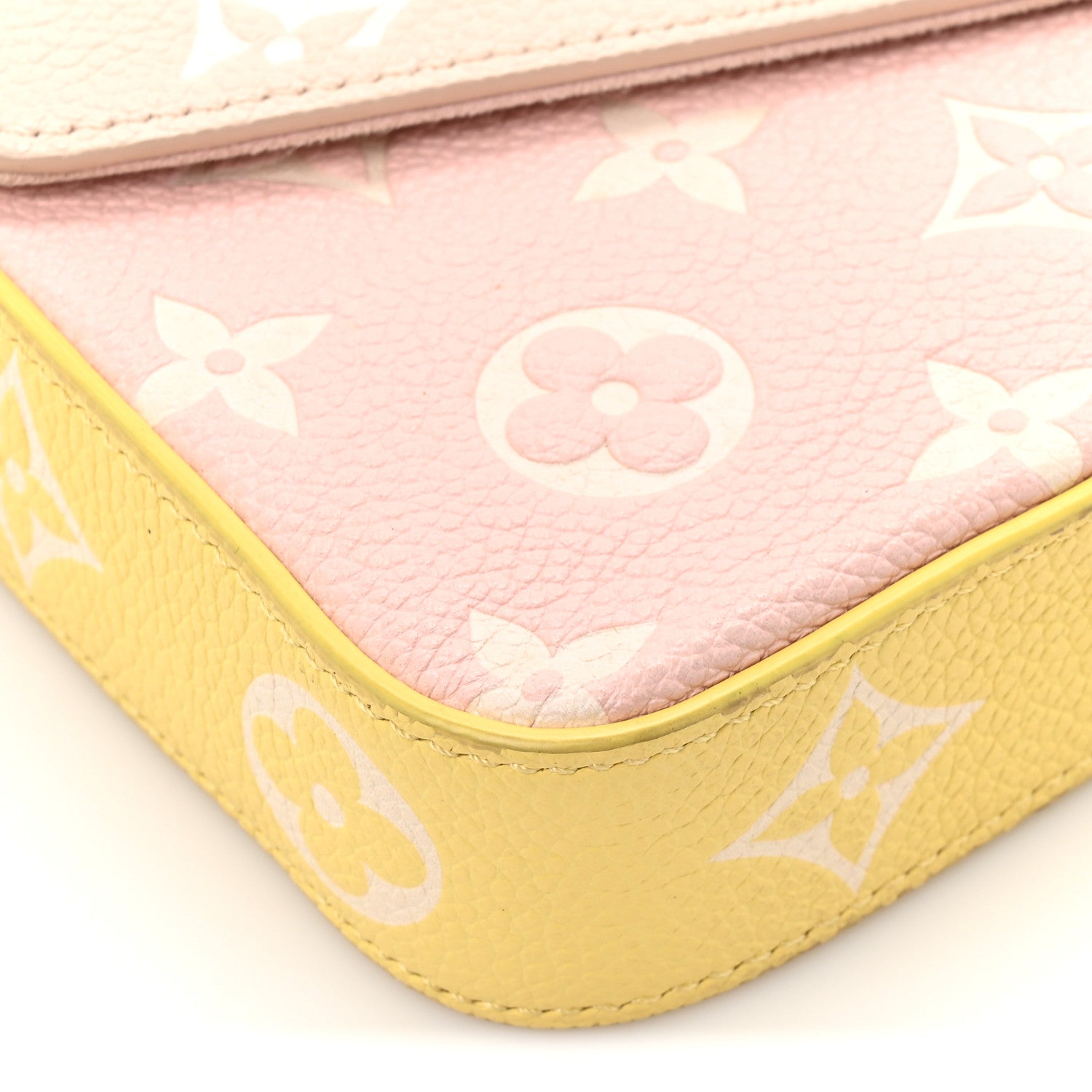Louis Vuitton Empreinte Spring in the City Felicie Pochette Chain Wallet Pink Beige Yellow 13 of 15