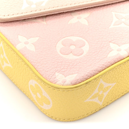 Louis Vuitton Empreinte Spring in the City Felicie Pochette Chain Wallet Pink Beige Yellow 13 of 15