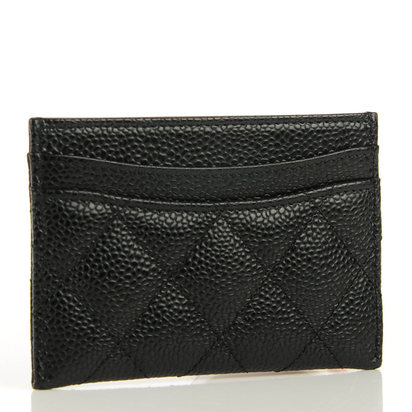 Caviar Quilted Card Holder Black