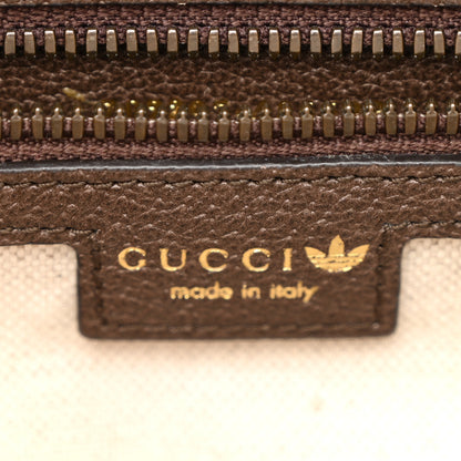Gucci X ADIDAS Crystal Vintage Monogram Textured Dollar Calfskin Web Trefoil Logo Mini Bowling Bag Mid Natural Nut Off White New Acero 6 of 13