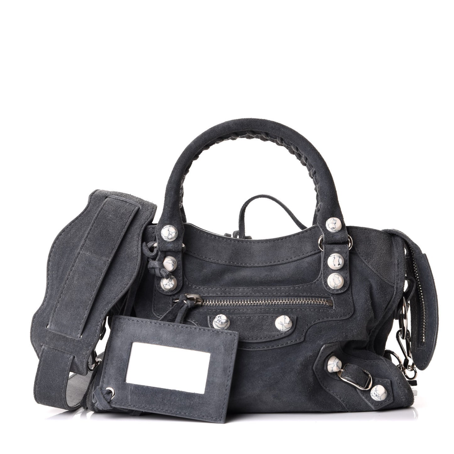 Baby Daim Suede Marble Hardware Mini City Grey