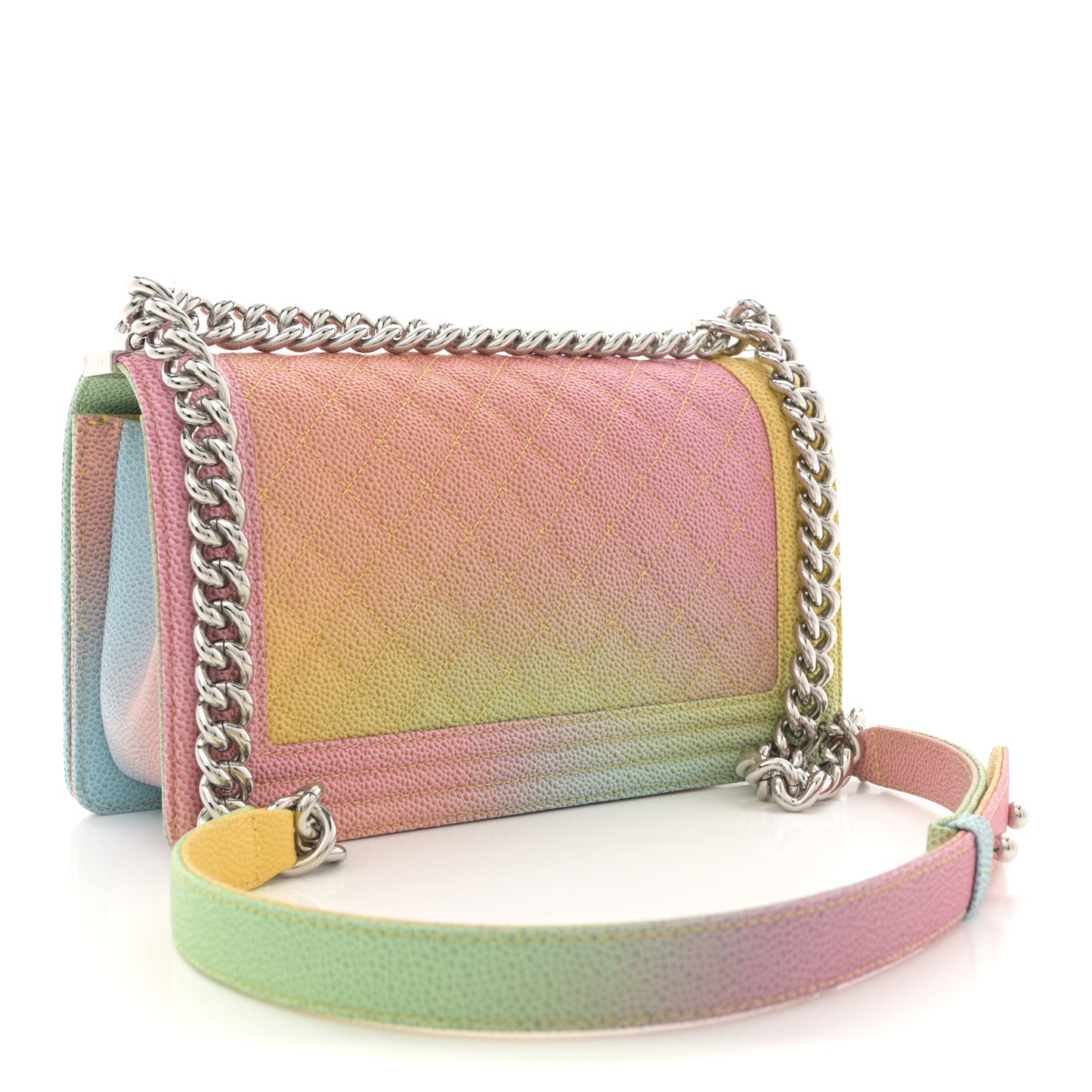 Caviar Quilted Medium Cuba Rainbow Boy Flap Multicolor