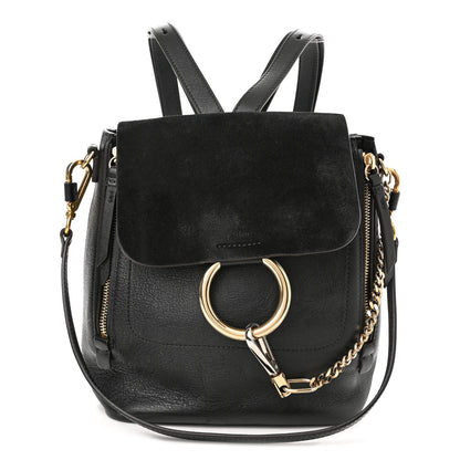 Chloe Suede Calfskin Medium Faye Backpack Black 1 of 12