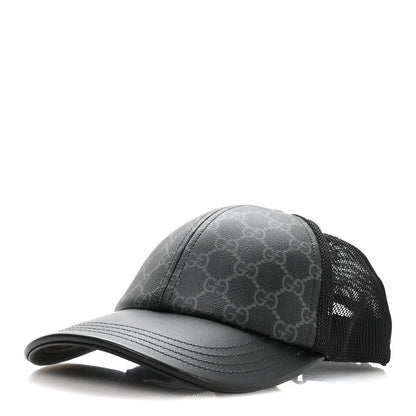 Gucci GG Supreme Monogram Baseball Hat S Black 1 of 9