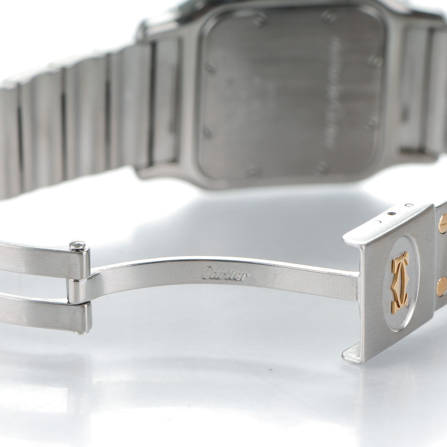 Cartier Stainless Steel 18K Yellow Gold 29mm Santos De Galbee Quartz Watch 6 of 6