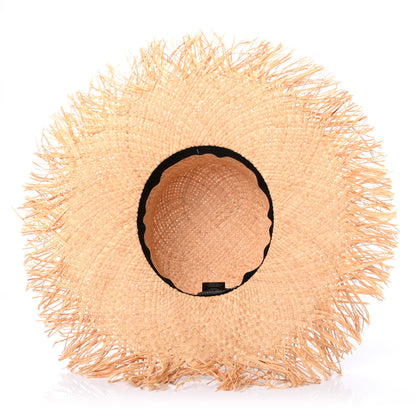 Chanel Raffia Wide Brimmed Hat L Beige Black 7 of 8