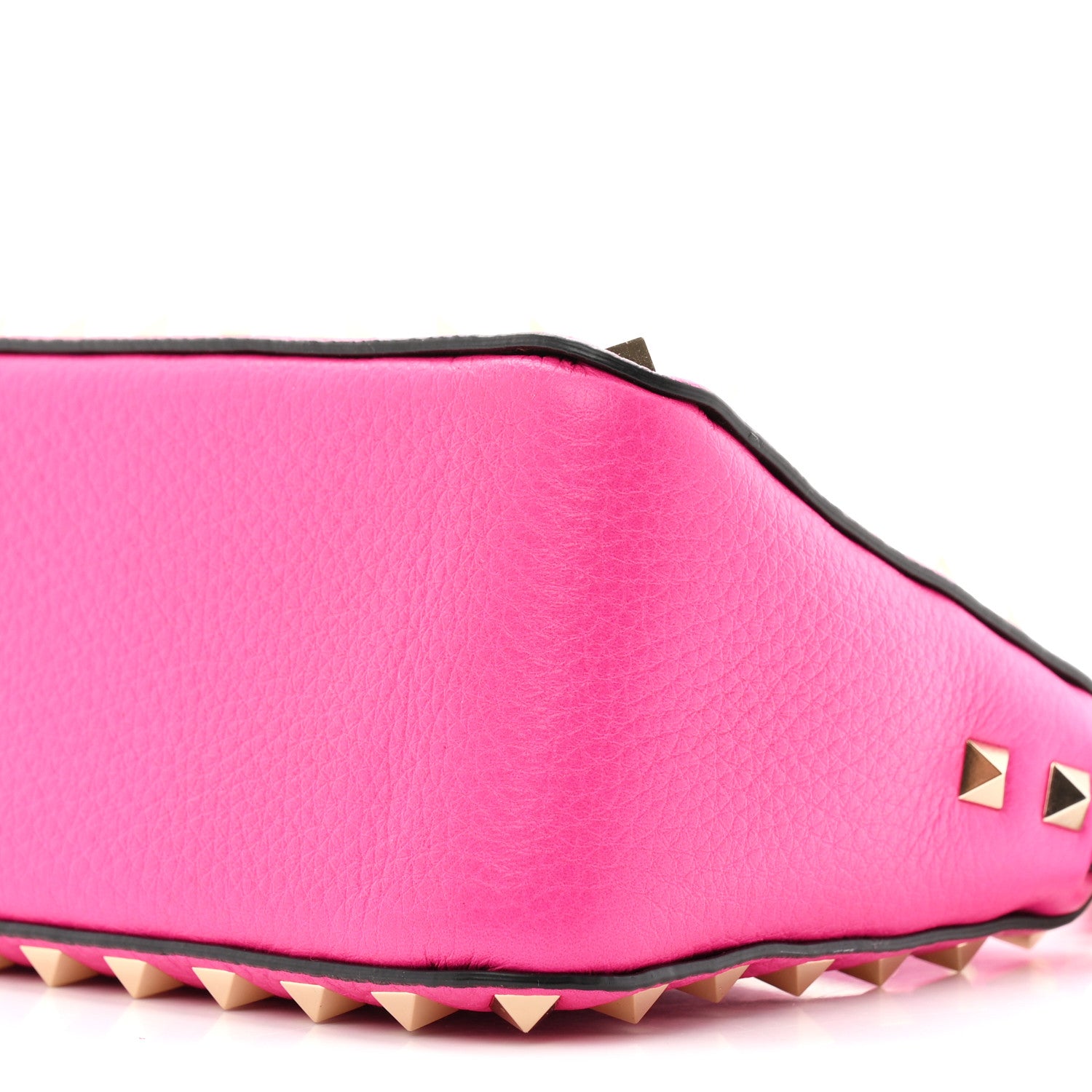 Valentino Garavani Pebbled Calfskin Small Rockstud Flip Lock Shoulder Bag Fuxia 9 of 9