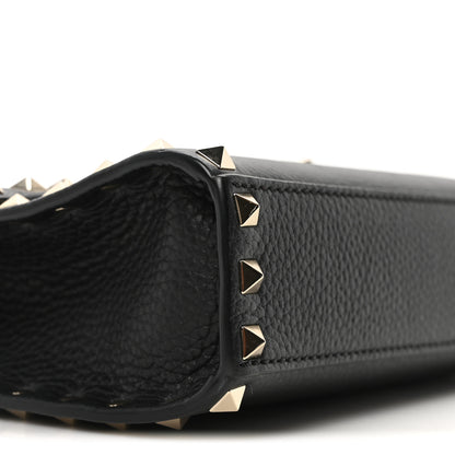 Valentino Garavani Pebbled Calfskin Medium Rockstud Flip Lock Crossbody Bag Black 8 of 9